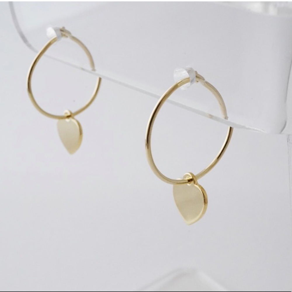Gold Hoop Earrings with Charms | 14K Gold Filled - Picture 5 of 8